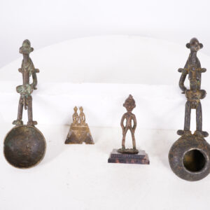 Mixed African Tribal Bronze Statue Lot of 4 Pieces 2.75"-8.25" Tall