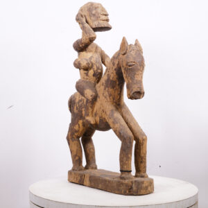 Distressed Dogon Horse and Rider Figure 27" - Mali - African Tribal Art