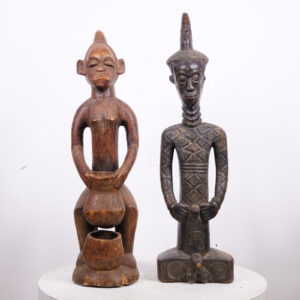 Yoruba & Benelulua Statue Lot 26.25"-28"- African Tribal Art