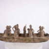 Benin Bronze Boat with Oba and Entourage 44.5" Long - Nigeria - African Art