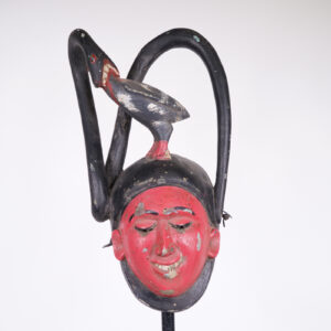 Tiv Festival Mask with Snake Eating Bird 18.5" - Nigeria - African Tribal Art