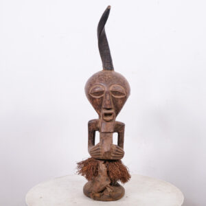 Songye Statue with Horn 28" - DR Congo - African Tribal Art
