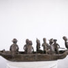 Benin Bronze Boat with Oba and Entourage 44" Long - Nigeria - African Art