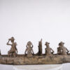 Benin Bronze Boat with Oba and Entourage 46" Long - Nigeria - African Art