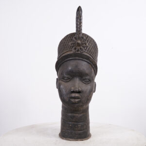 Yoruba Bronze Ife Head 21" - Nigeria - African Tribal Art