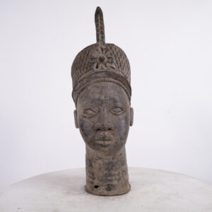 Yoruba Bronze Ife Head 20" - Nigeria - African Tribal Art