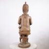 Seated Benin Bronze Oba Statue 39" - Nigeria - African Tribal Art