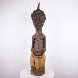 Songye Statue with Horn and Metal Plating 48.75" - DR Congo - African Tribal Art