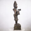 Intriguing Benin Bronze Soldier Statue 43.5" - Nigeria - African Tribal Art