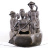 Benin Bronze Boat with Oba and Entourage 45" Long - Nigeria - African Art