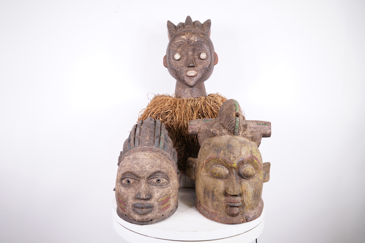 Yoruba Mask Lot 13.5"-19.75" Tall - Nigeria - African Tribal Art