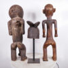 Various African Tribal Art 2 Statue, 1 Mask 3 Piece Lot 17.5-28.5"