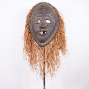 Unknown Tribal Mask with Raffia 36" - African Tribal Art