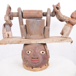 Yoruba Gelede Mask with Puppet Figure 18.5"- Nigeria - African Art