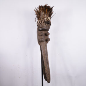 Grebo Bird Mask with Feathers 37.5" - Ivory Coast/Liberia - African Art