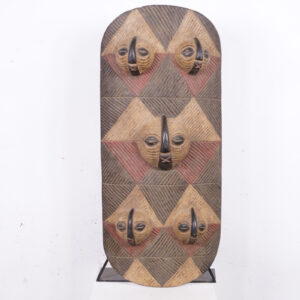 Luba Shield with Multiple Faces 27" - DR Congo - African Tribal Art