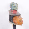 Colorful Yoruba Gelede Mask with Puppet Figures 18.5"- Nigeria