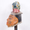 Colorful Yoruba Gelede Mask with Puppet Figures 18.5"- Nigeria