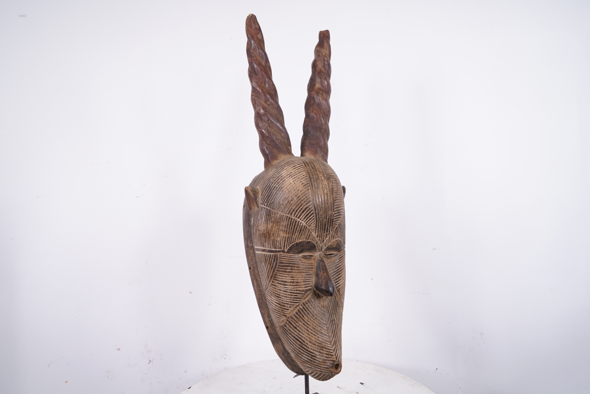Unknown Zoomorphic Tribal Mask 26" - African Art