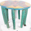 Colorful Nupe African Stool 21.5" Wide - Nigeria - Tribal Art