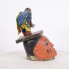 Colorful Yoruba Gelede Mask with Puppet Figure 17"- Nigeria - African Tribal Art