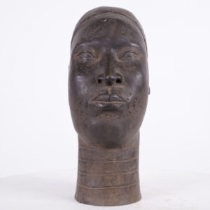 Yoruba Bronze Ife Head 13.5" - Nigeria - African Tribal Art