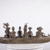Benin Bronze Boat with Oba and Entourage 48" Long - Nigeria - African Art