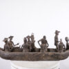 Benin Bronze Boat with Oba and Entourage 44" Long - Nigeria - African Art