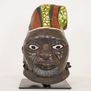 Yoruba Gelede Mask on Stand 14"- Nigeria - African Tribal Art