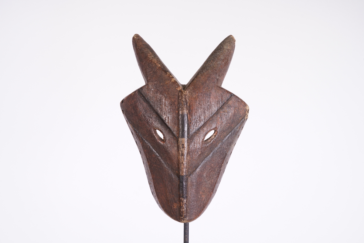 Fierce Ogoni Zoomorphic Horned Mask 11" - Nigeria - African Tribal Art
