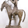 Huge Benin Bronze Horse and Rider Figure 67.5" - Nigeria - African Tribal Art
