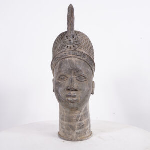 Yoruba Bronze Ife Head 19" - Nigeria - African Tribal Art