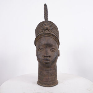 Gorgeous Yoruba Ife Bronze Head 20.25" - Nigeria - African Tribal Art
