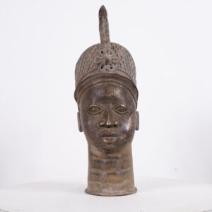 Beautiful Yoruba Bronze Ife Head 18.5" - Nigeria - African Tribal Art