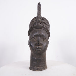Yoruba Bronze Ife Head 19.5" - Nigeria - African Tribal Art