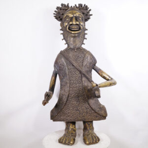 Large Tikar Bronze Figure 49.5" - Cameroon - African Tribal Art