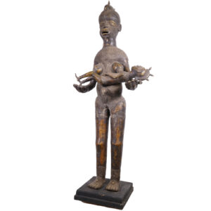 Incredible Life-Sized Tikar Bronze Maternity Statue 70.5" - Cameroon - African Tribal Art