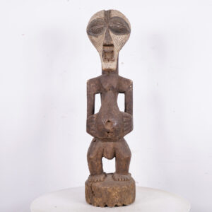 Songye Statue Wearing Kifwebe Mask 29" - DR Congo - African Tribal Art