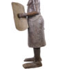 Life-size Benin Bronze Soldier Statue 76.5" - Nigeria - African Tribal Art