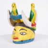 Colorful Yoruba Gelede Mask with Birds 11.25"- Nigeria - African Art