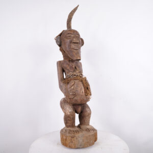 Songye Statue with Large Horn 37.5" - DR Congo - African Tribal Art