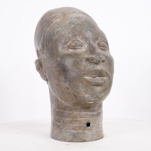 Gorgeous Yoruba Bronze Ife Head 12" - Nigeria - African Tribal Art
