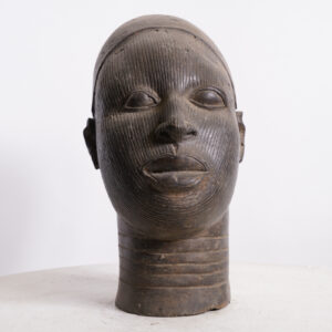 Gorgeous Yoruba Bronze Ife Head 12.5" - Nigeria - African Tribal Art