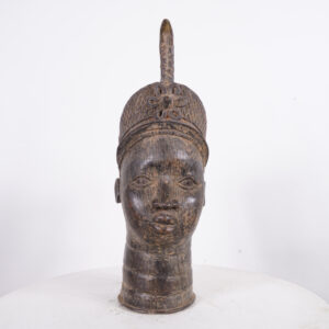 Gorgeous Yoruba Ife Bronze Head 20" - Nigeria - African Tribal Art