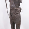 Intriguing Benin Bronze Oba Statue 50.25" - Nigeria - African Tribal Art