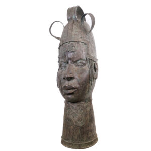 Oversized Benin Bronze Head 55" -Nigeria - African Tribal Art