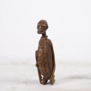 Kneeling Dogon Bronze African Figure 5" - Mali - Tribal Art