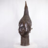 Gorgeous Benin Bronze Queen Mother Head 47" - Nigeria - African Tribal Art