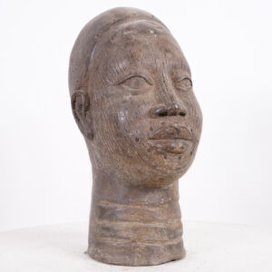 Gorgeous Yoruba Bronze Ife Head 13" - Nigeria - African Tribal Art