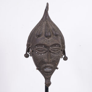 Tikar Bronze African Mask 18.5" - Cameroon - Tribal Art